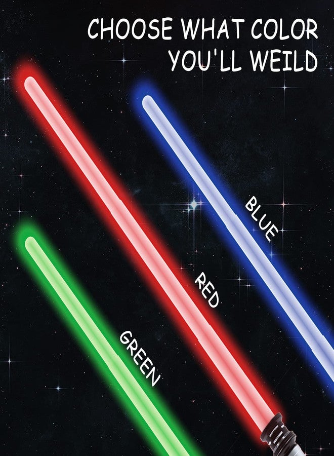 KEGOZ 3 Packs 3 Colors Light Sabers with FX Sound (Motion Sensors) for Kids, Expandable Handle Light up Sword for Halloween Xmas Boys Children's Day Dress Up Parties Costum Galaxy War Fighters and Warriors - Image 4